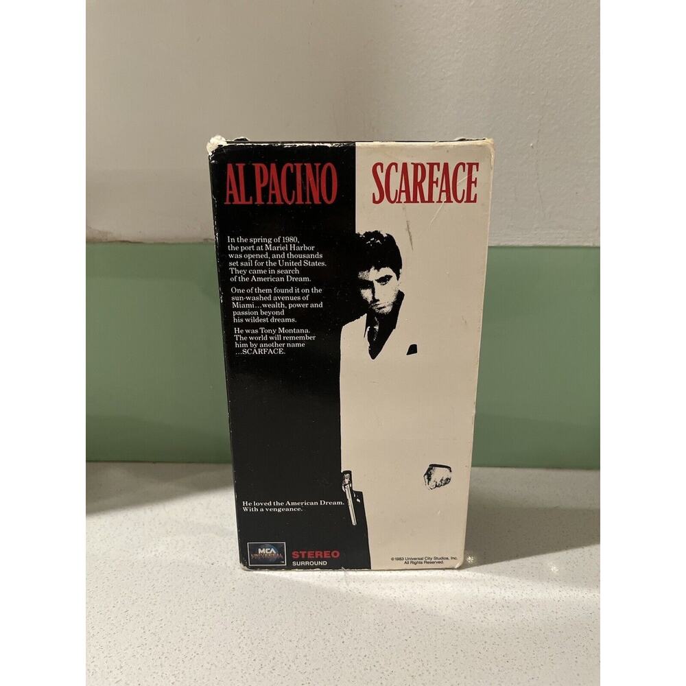Scarface, 1983 (DOUBLE VHS, 1990) Al Pacino, Say Hello To My Little Friend!